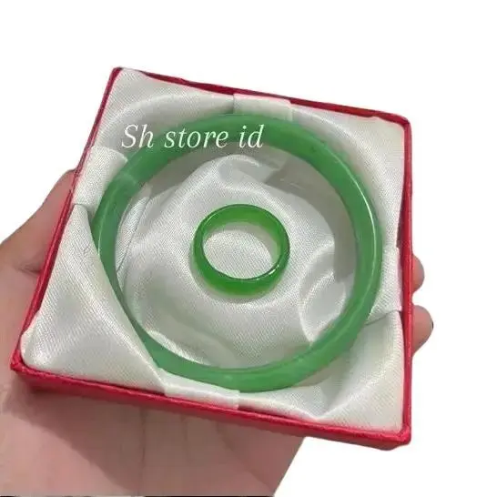 Set Perhiasan Gelang dan Cincin Giok Asli untuk Pria dan Wanita - Couple, Elegan
