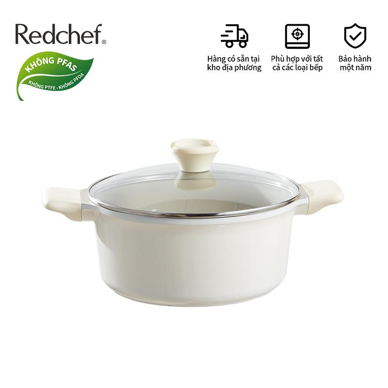 Redchef Nồi Canh Không Độc Hại Chống Dính Có Nắp Cao 20cm/24cm Không Chứa PFAS PTFE PFOA Phù Hợp Mọi Loại Bếp