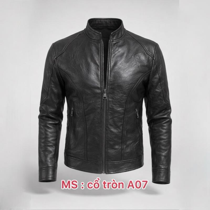 Link Live cổ tầu tròn A07 ÁO da quang châu lót lông,cổ tàu bè cao chất da xịn bao hành 12 tháng