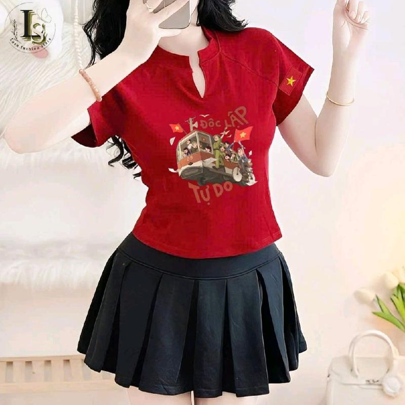 Áo Thun Babytee Borip In Hình " Độc Lập- Tự Do"  Cổ Trụ Tay Ngắn Nữ Women Form Basic Tôn Dáng Ôm Body Dáng Ngắn Borip Áo Baby Tee Của Nữ Áo Nữ Hottrend Hotgirl Áo Baby Tee Kiểu Nữ áothun tank top Áo mặc mùa hè aothun vietnam