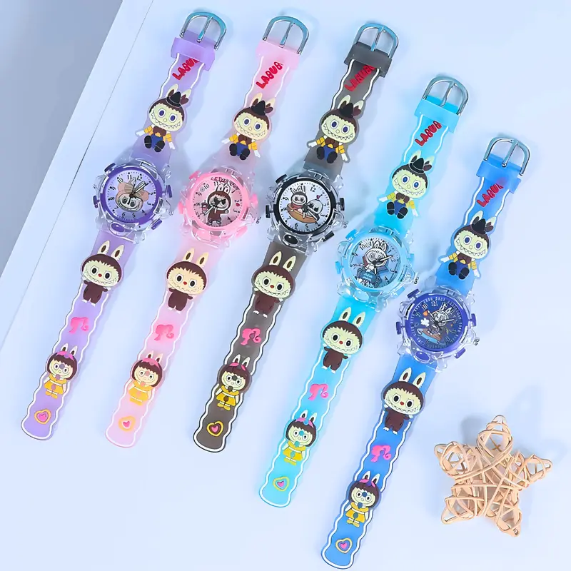 Jam Tangan Anak Karakter Labubu Trendy Untuk Si Kecil Yang Aktif dan Stylish Fitur Lampu Berkedip 3