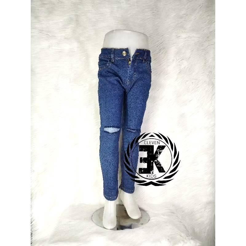 Celana Panjang Jeans Anak Perempuan Sobek Lutut Soft Denim Skinny 1-13 Tahun - Fashion 2