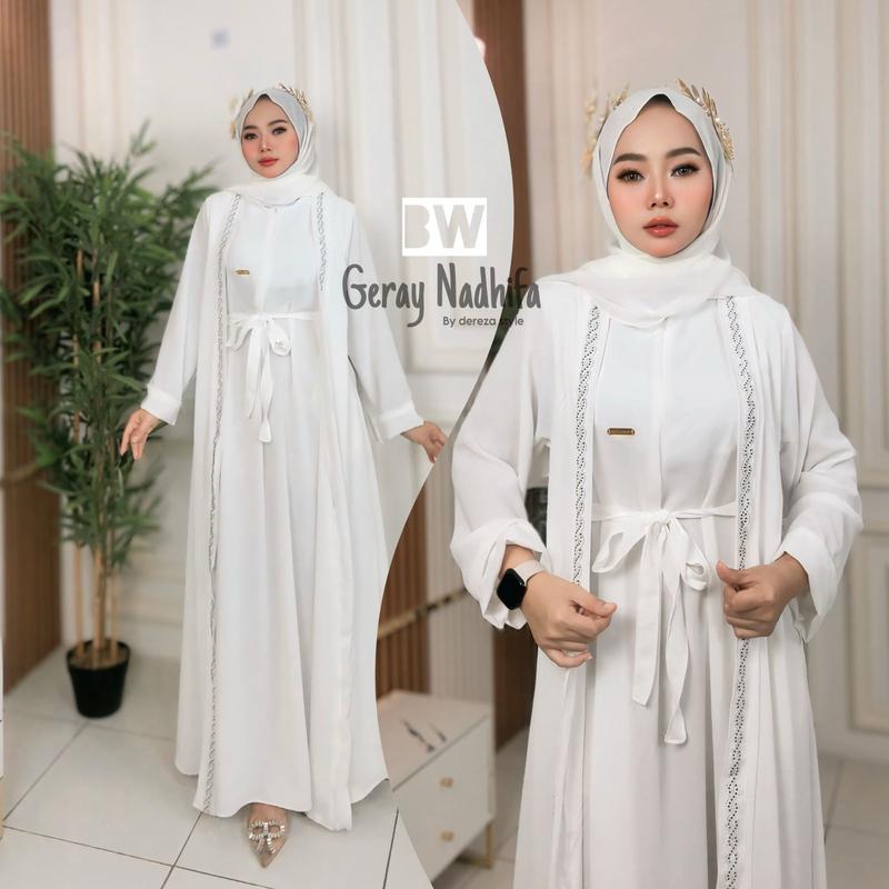 Gamis Abaya rompi cringkle airflow by dereza style Dress Wanita Muslim Arab Variasi Crinkle 8