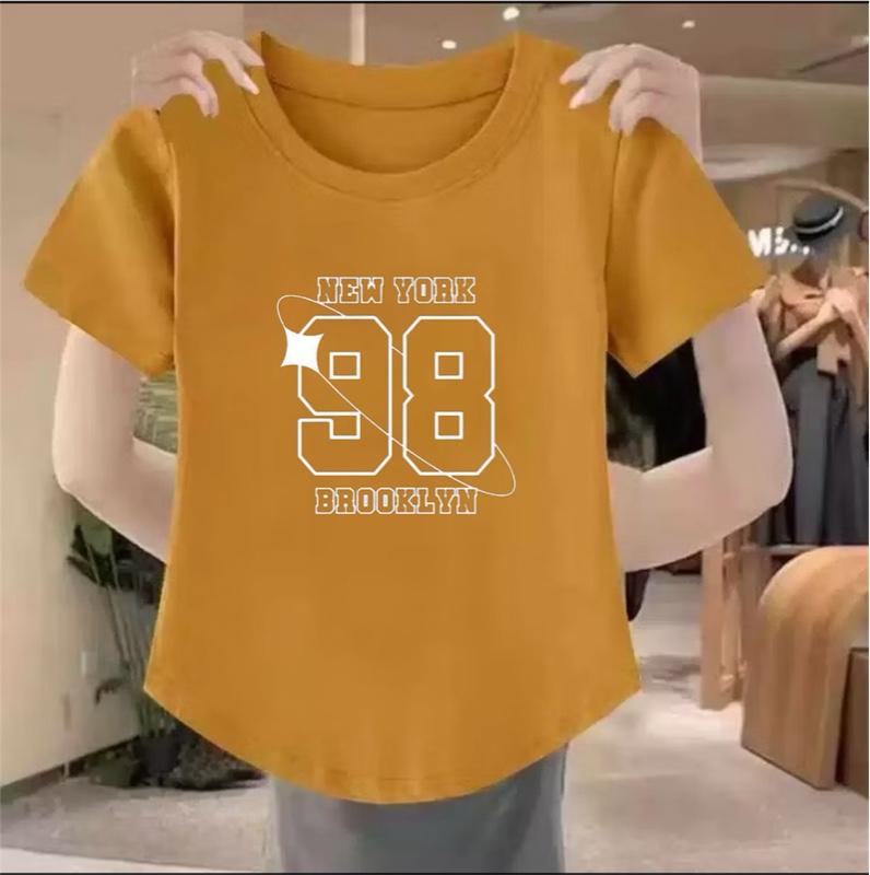Delano_Clothing Baju Atasan Lengan Pendek Oval Motif Digital Printing Angka 98 Kaos Wanita Trendy 2025 Delano_Clothing Baju Atasan Lengan Pendek Oval Motif Digital Printing Angka 98 Kaos Wanita Trendy 2025