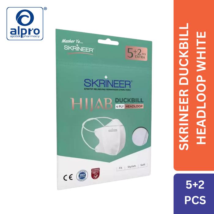 Gambar Skrineer Duckbill Headloop White 5+2Pcs dari Apotek Alpro Poris Kota Tangerang Tokopedia