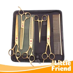 Gunting Grooming Anjing Kucing Set Lengkap Lengkung Lurus Sasak Sisir