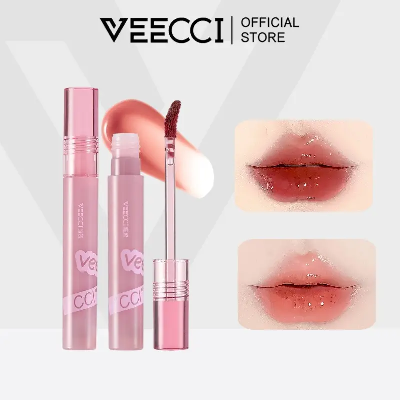 VEECCI Glossy lipstick Makeup Delicate Smooth Waterproof Long Lasting Non-stick Cup Lip Tint