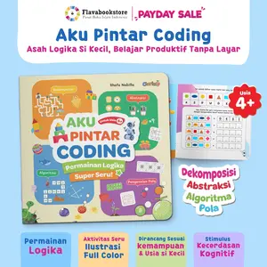 Buku Aktivitas Coding - Aku Pintar Coding Permainan Logika Super Seru ​​​​​​​- Buku Edutainment Melatiih Problem Solving untuk TK dan SD - Cherizz