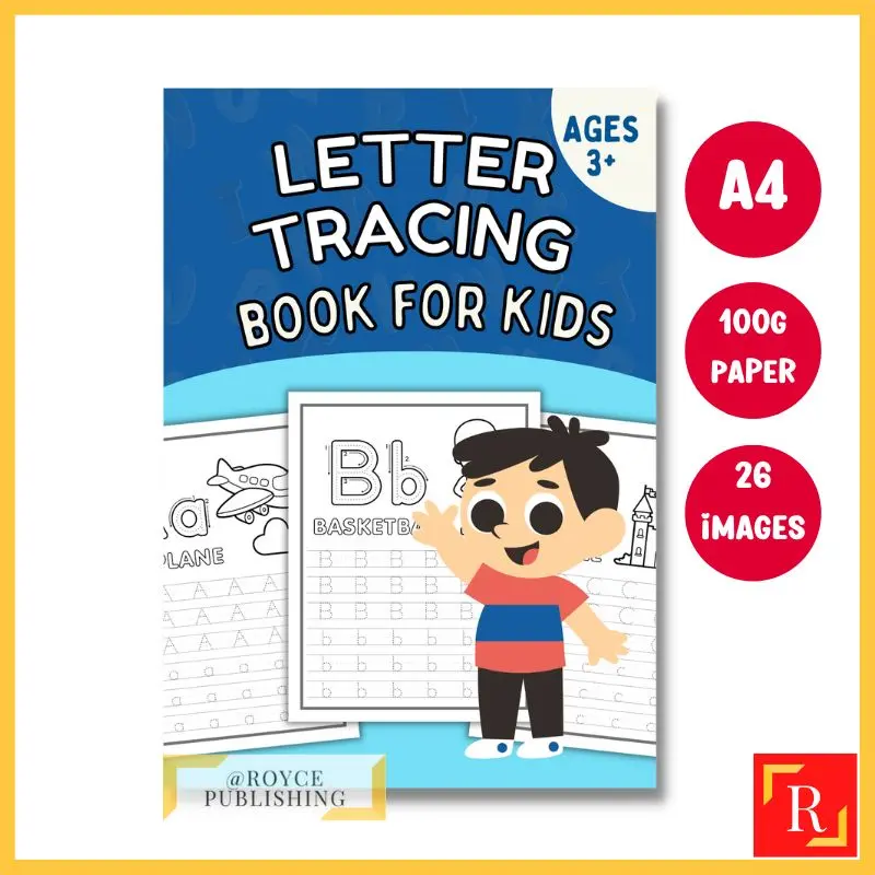 Letter Tracing Colouring Book For Kids, Preschoolers and Toddlers 7 - (A4 | 26 Images | 100gsm)