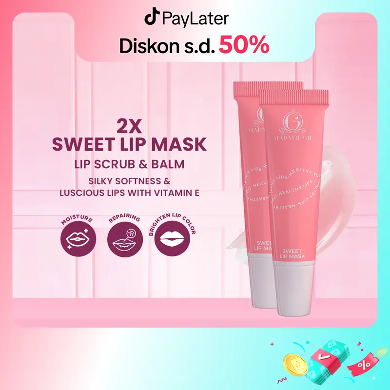 [BUNDLE 2 PCS] Madame Gie Sweet Lip Mask - Scrubing Bibir Gelap & Bibir Pecah-pecah Lipmask Kering Kusam Vitamin Perawatan Kusam Kering 0