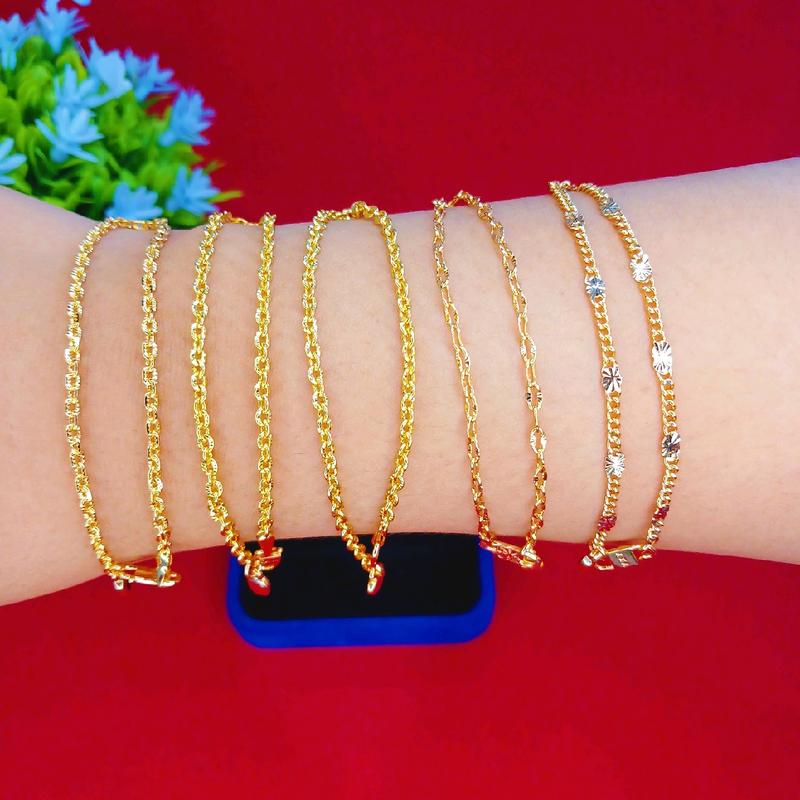 [Co 2 grastis 1cincin] Gelang Nury SWASA premium  gelang wanita  Dewasa emas18k  roseGold 2mm panjang 16 &17 cm 0