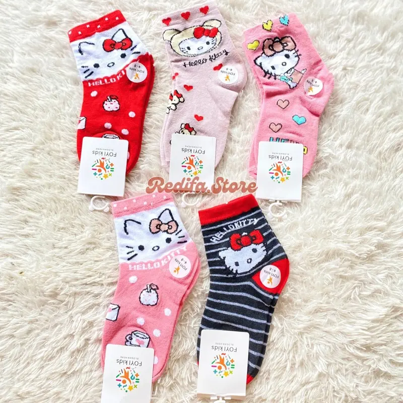 3pcs Kaos Kaki Anak 4-8 dan 8-12 Tahun Katun Premium Panjang Motif Simple Lucu - Banyak Pilihan Warna & Motif 4