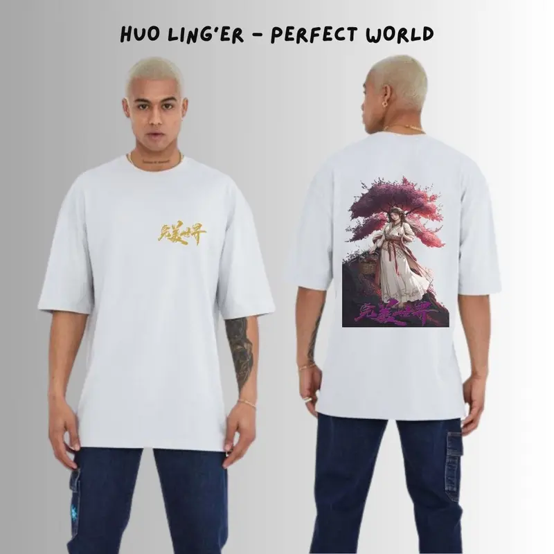 Kaos Donghua Huo Ling'er Perfect World Huang Shi Hao Murah berkualitas cotton Combed 24s Baju Donghua Distro Nyaman Pendek Pria Motif Kaos Santai Kekinian Unisex Distro  Kaos Anime Baju Combed Nyaman Pendek 5