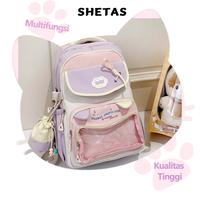 Gambar SHETAS Tas Ransel Sekolah SMA & Mahasiswa Kapasitas Besar Telinga Kucing Original + Pouch Besar Lucu Anti Air Bahan Premium Bordir Rapi Hadiah Gratis - Biru dari SHEBAGofficialStore Kota Tangerang 4 Tokopedia