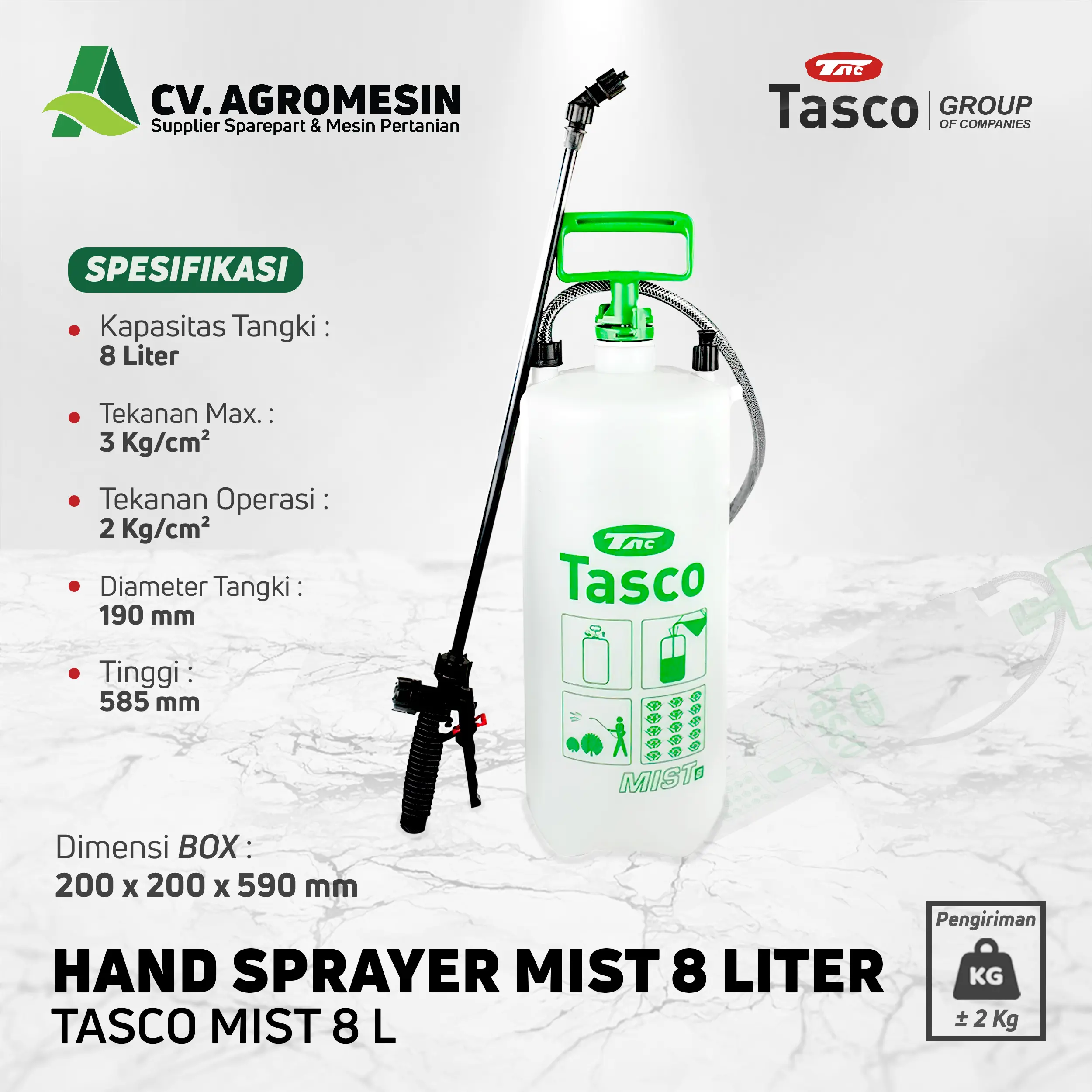 Hand Sprayer Tasco Mist 8 Liter Alat Semprot Hama Tasco