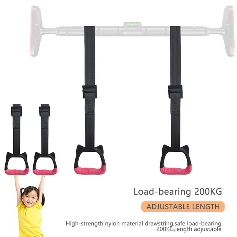 Gymnastics ring belt sling sports strength training equipment pull-up rings fitness children’s aerial trapeze bar pull up gymnastics rings children’s home fitness sling sling safety load-bearing 4