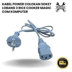 Kabel Power Colokan Soket Lobang 3 Rice Cooker Magic Com dan bisa juga untuk PC