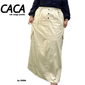 Rok Jumbo Caca  3XL / 4 XL  maks LP 170 cm Rok Kargo Bahan Soft Jeans Stretch Prem Tebal Melar Adem Muat BB 70 - 150 kg