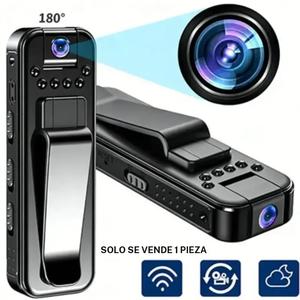 Cámara de acción portátil 1080p, cámara deportiva con rotación de 180°, clip para grabación, Wi-Fi, visión nocturna, adecuada para deportes al aire libre, esquí, ciclismo, senderismo y seguridad.