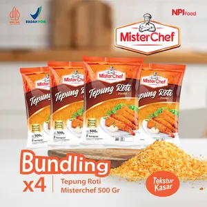 [X4] BUNDLING MISTERCHEF - Tepung Roti Panko Kasar 500g MIX X4