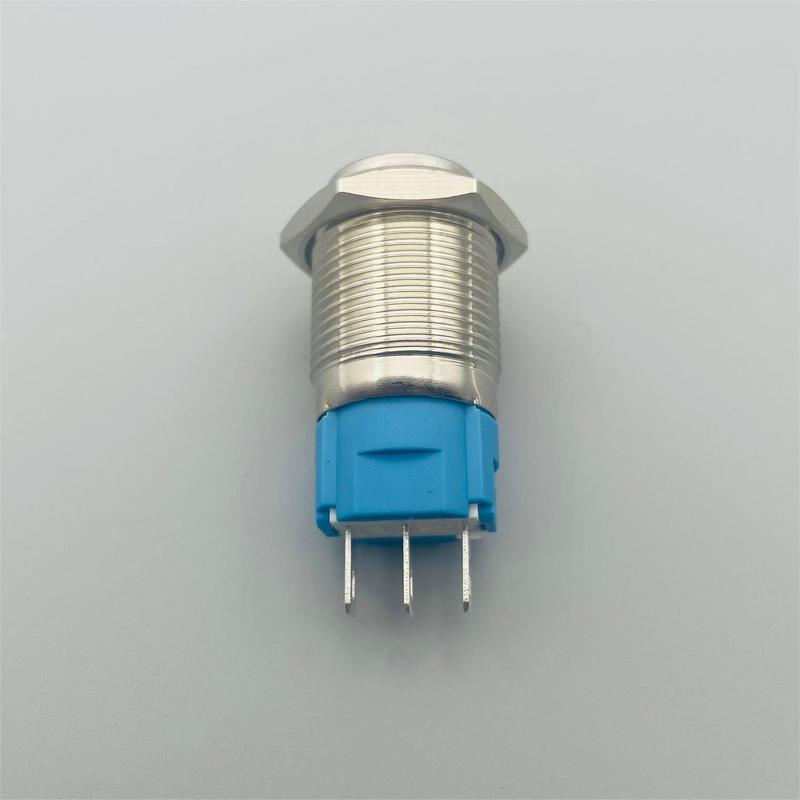 Product Introduction of Metal button switch 16MM three pin no light high head self-locking/resetting COM 1NO 1NC waterproof IP65 start switch energy storage switch 1