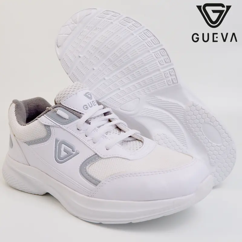 GUEVA-021-Sepatu Sneakers Casual Pria Wanita shoes putih Hitam Snekers Black 4