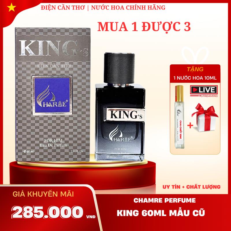  Nước hoa Nam Charme King 60ml Tặng 1 nước hoa 10ml mùi ngọt ấm sang trọng cuốn hút nước hoa charme perfume chính hãng H R V E 