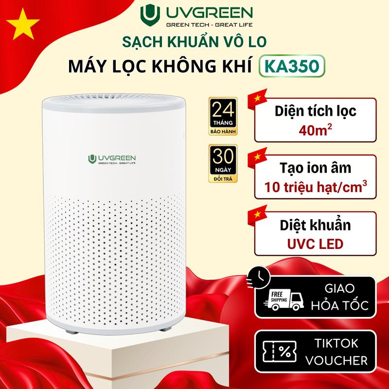 Máy Lọc Không Khí UVGREEN KA350 - Ion Âm Lọc Bụi Mịn – UVC LED Diệt Khuẩn Hiện Đại – Khử Mùi Phòng Ngủ Hiệu Quả - Tiết Kiệm Điện – Bảo Hành Chính Hãng