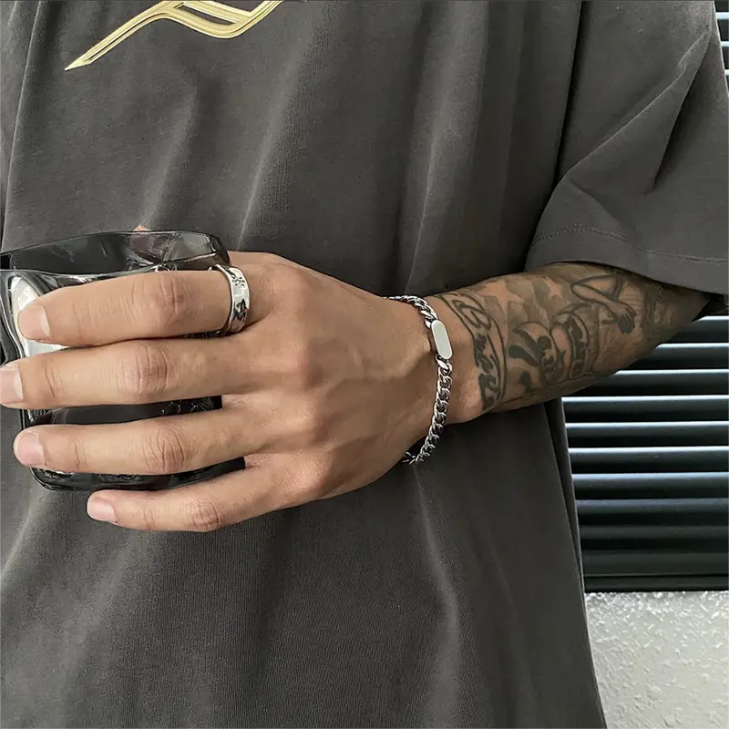 Vòng tay TitanSteel, phong cách Cuba, dành cho nam và nữ 4
