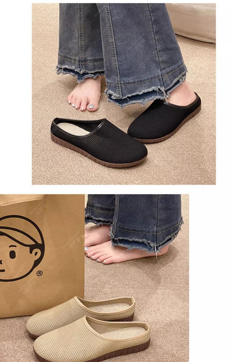 Product Introduction of 2025 New Summer Women's Closed - Toe Half Slippers. These mesh - ventilated, versatile and wearable - outdoors sandals feature an ethnic style, inspired by traditional Laobeiing cloth shoes. 4