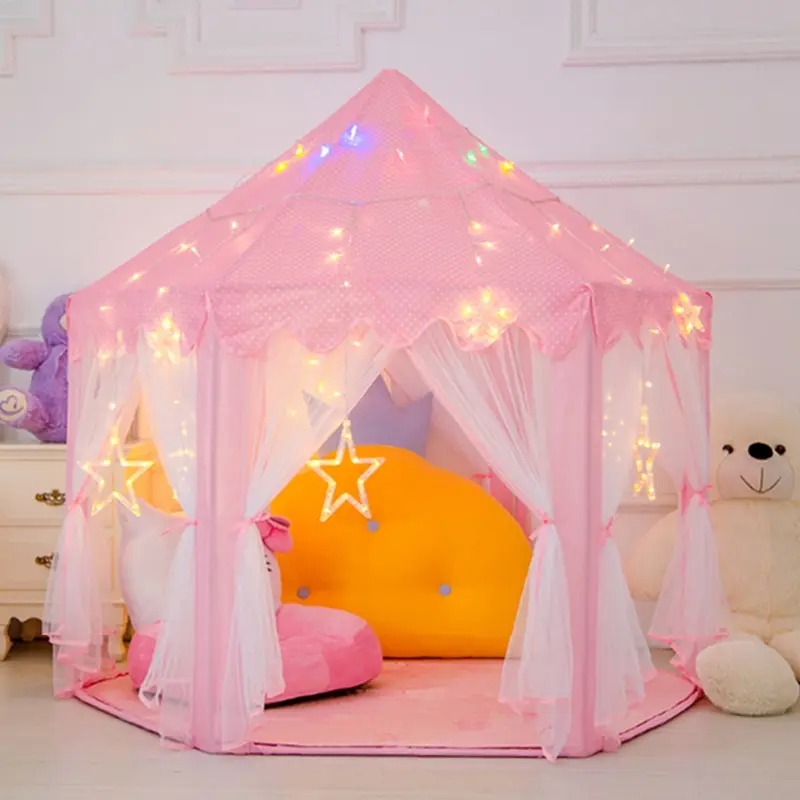 Mainan Tenda Anak Perempuan dalam ruangan Tenda Anak besar Tenda Princess 140 x 100 x 125 Tenda Bermain Indoor Outdoor 5