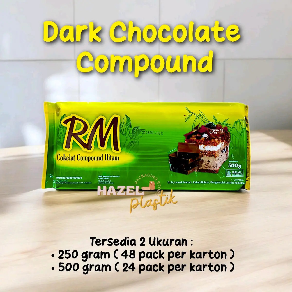 DARK COMPOUND CHOCOLATE / COKELAT BATANG ES KUL KUL 250gram Coklat Choco
