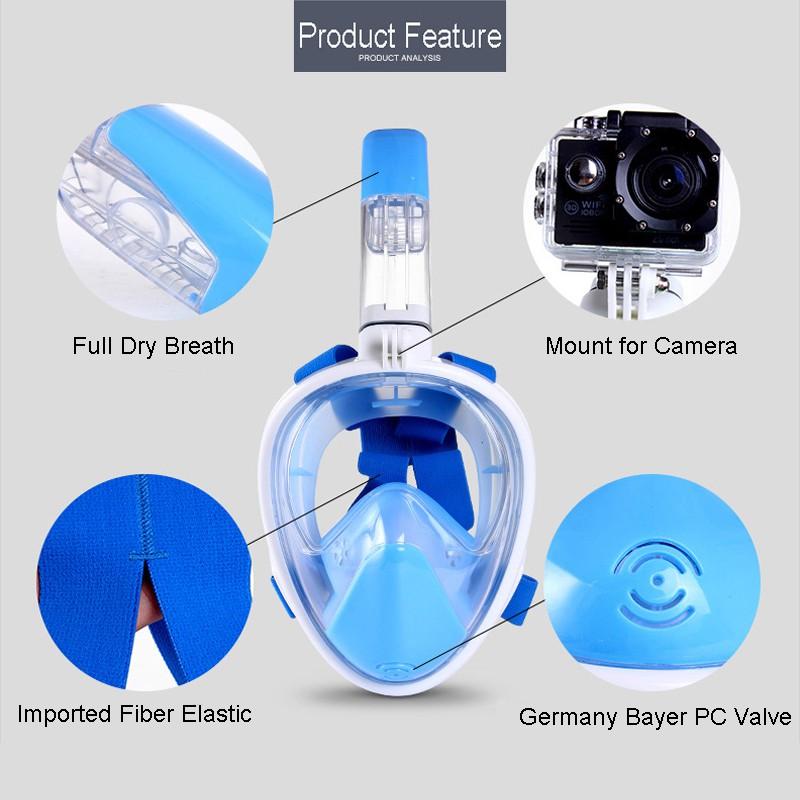 Underwater Diving Mask Snorkelling Full Set Swimming Training Scuba Anti Fog Outdoor 2