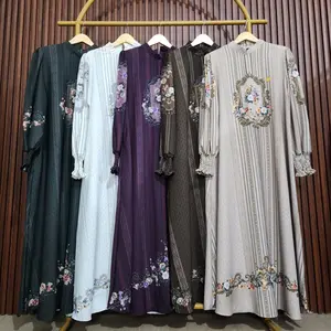 Gamis Cantik Terbaru Bahan Sabrina Marina & Silk Print Lembut Adem Jatuh Dress Muslim Motif Mewah dan Elegan Cocok Untuk Lebaran 2026