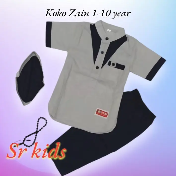 Setelan Koko Batik Anak Laki-Laki SK Kids Bonus Peci - Usia 1-10 Tahun - Muslim, Katun