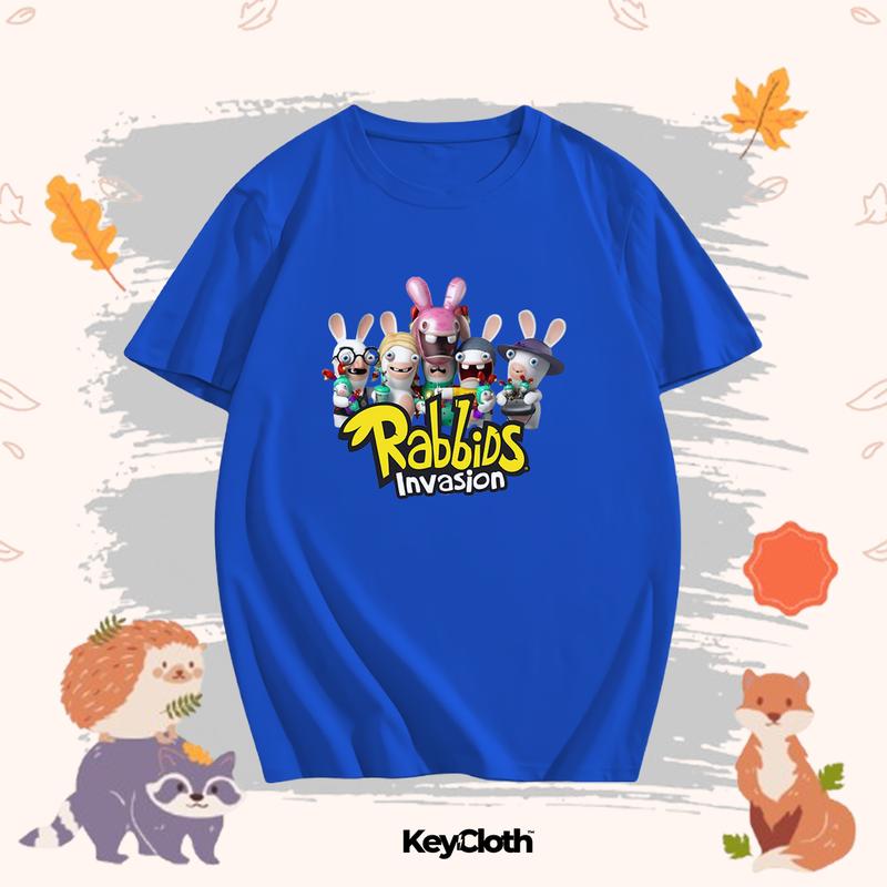 Baju Kaos Anak Karakter Rabbids Invasion Anak Laki-Laki/Perempuan Usia 1-12 Tahun Bahan Cotton Combed 30s Unisex 6