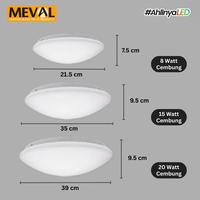 Gambar MEVAL Lampu Plafon LED Ceiling Lamp Cahaya Putih 6000K - 8W/15W/20W - Cembung, 8 Watt dari MEVAL ID Kota Tangerang 5 Tokopedia