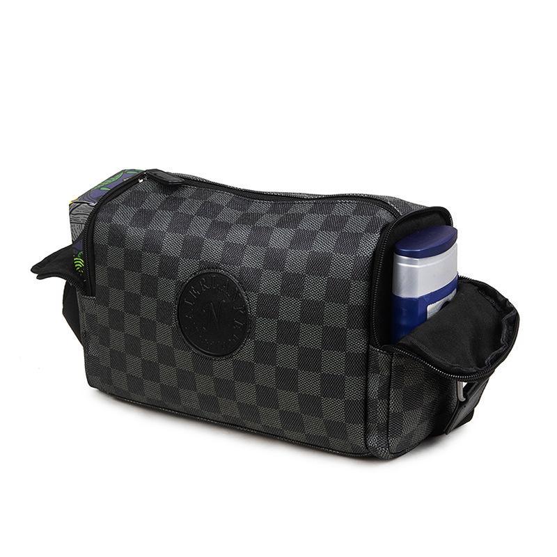 Product Introduction of Stylish Plaid PU Leather Men's Shoulder Casual Oblique Bag Simple Business Bag Square Bag 3