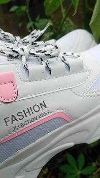 Product Review of Sepatu Wanita Sneakers Putih Korean Style Terbaru 2024 Casual Shoes sport Kasual Cewek olahraga Karet from p**o 1