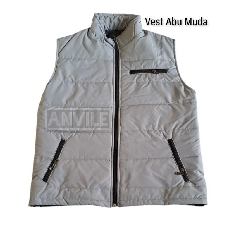 Rompi Jumbo Pria Wanita Casual Vest Bigsize Puffer Taslan Jaket Polos Besar Orange XXL XXXL XXXXL 8