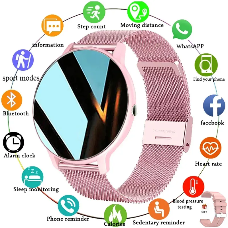 LIGE Smart Watch Layar Sentuh Penuh Olahraga Kebugaran IP67 Tahan Air Jam Tangan Pria For Android IOS 1
