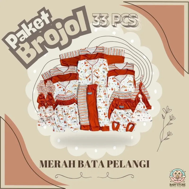 Paket hemat baju bayi 33 pcs/9 stel celana bayi/3 set sarung tangan kaki/3set topi bayi baru lahir SNI Aneka warna 5