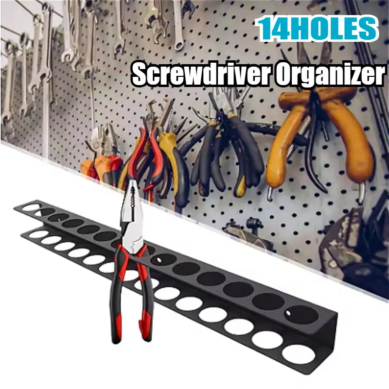 Screwdriver Organizer Screwdriver Storage Rack Hand Tool Holder Rack Steel Plier Storage Mount for Workshop Workbench Basement
