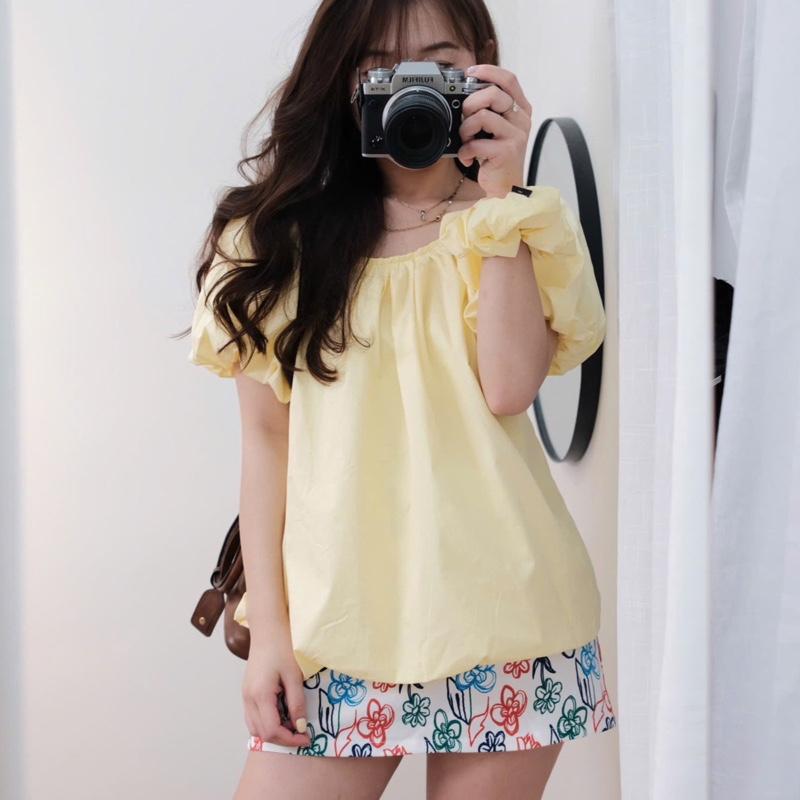 Set 2CT Áo Thô Tay Bồng Mix Chân Váy Hoa CINDY diện hè xinh-Dành Cho Nữ không kèm chun tóc