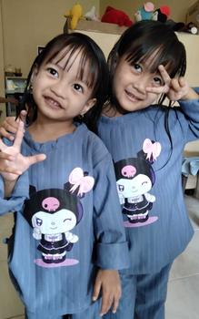 Product Review of Baju Anak Oneset Celana Cutbray Knit Hornet Dtf Kuromi Untuk Anak Usia 2 Sampai 12 Tahun - One Set Luna from T**i A**r 0