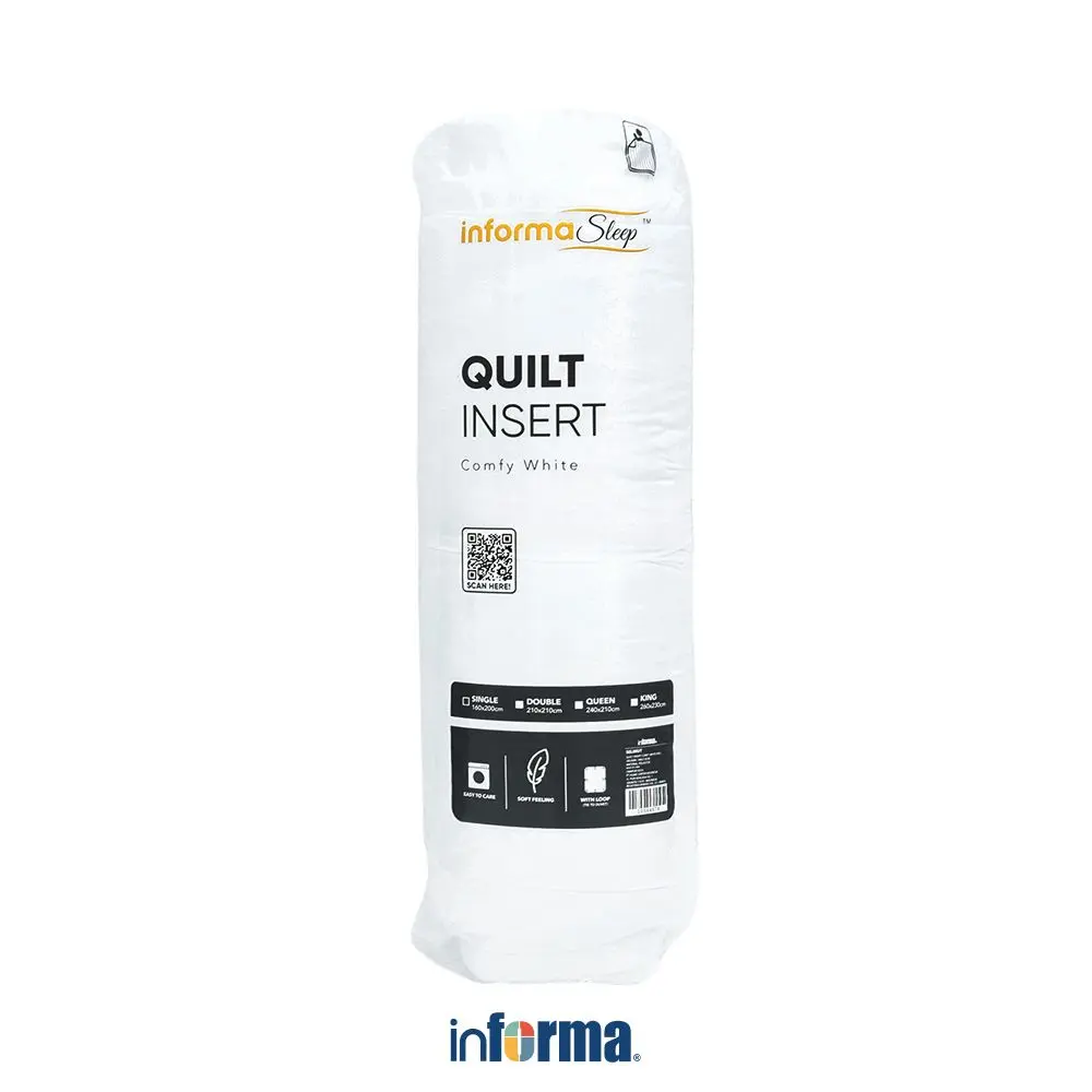 Informa Sleep Quilt Insert Comfy Roll - Putih King Queen Single 260X230 240X210 160X210 Quilt Selimut Tidur Bed Cover Blanket Comforter Selimut Tebal Isian Pengganti Bedcover Selimut Hotel Kamar Bedding