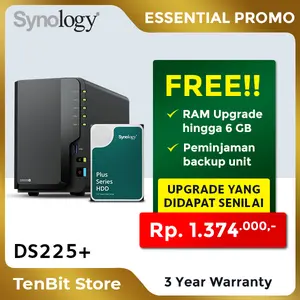 SYNOLOGY DS225+ DiskStation 2 Bay NAS Storage Server Backup Desktop - Promo Garansi Essential