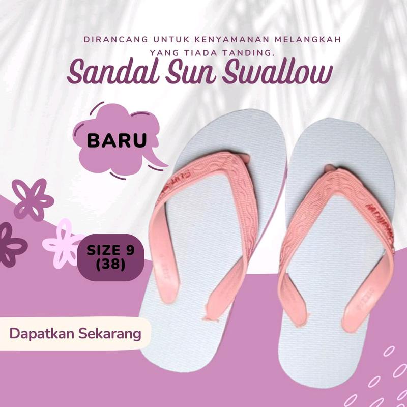 ECERAN SATUAN DAN GROSIR 1/2LUSIN!!!Sun Swallow Classic Warna SERI 9-10,5(38-41) Sandal Jepit Karet putih fleksibel sexy 2