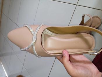 Product Review of Kamila Heels Wanita Sepatu Mules Hak 3 CM sepatu kerja wanita Jelly Karet from y**🍭 0