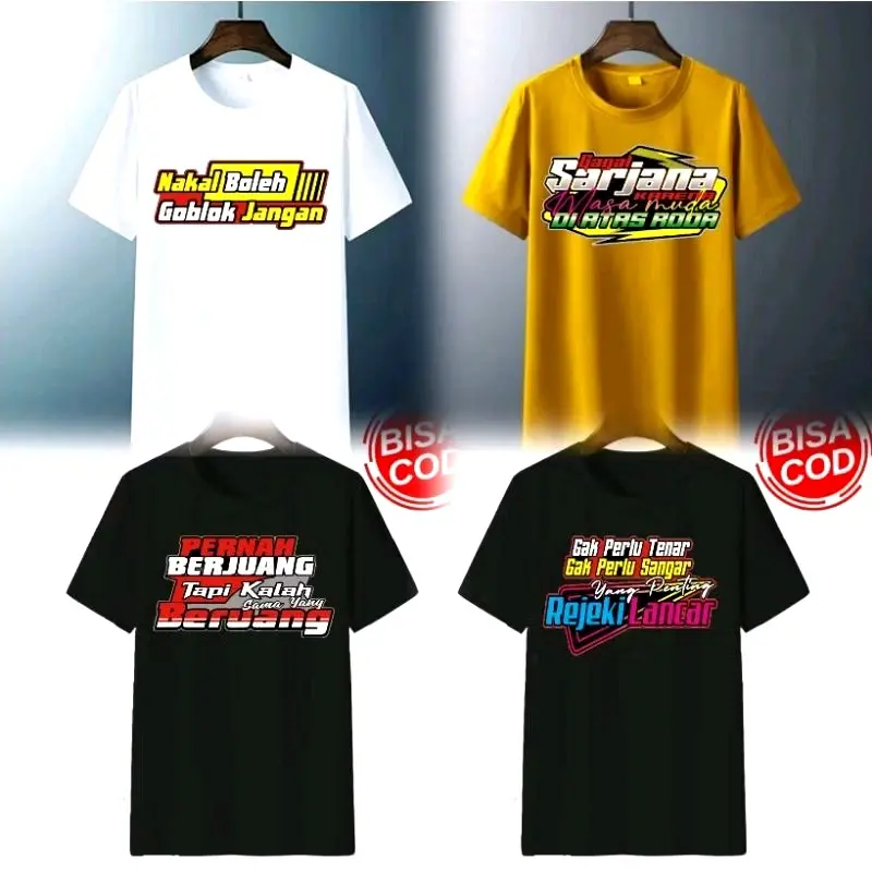 kaos kata kata kece paket isi 8 kaos/atasan dewasa pria wanita sablon DTF 2